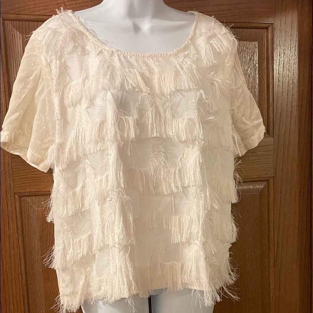Mystree Cream Fringe Women's Blouse bought at Buckle